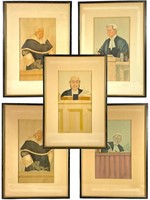 5 Antique Vanity Fair SPY Judicial Framed Prints