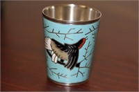 An Enamel Sterling Silver Shot Glass