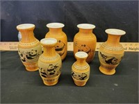Woven panda vases