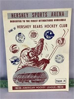 Hershey Bears 1963-64 program Capitals minor