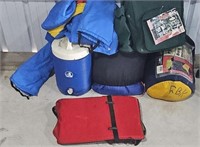 sleeping bags, Paknic, life jacket, cooler, more