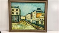 Original impressionist painting of city street