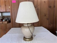 Mid-Century Ceramic & Metal Base Table Lamp