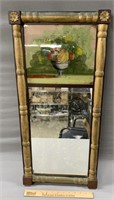 Antique Reverse Painted Top Tabernacle Mirror