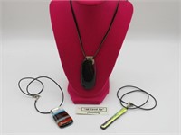 3 PIECES OF "ALL FIRED UP" FUSED GLASS JEWELRY