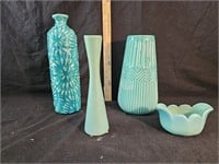 Van Briggle Vase, Van Briggle Bowl & Vases