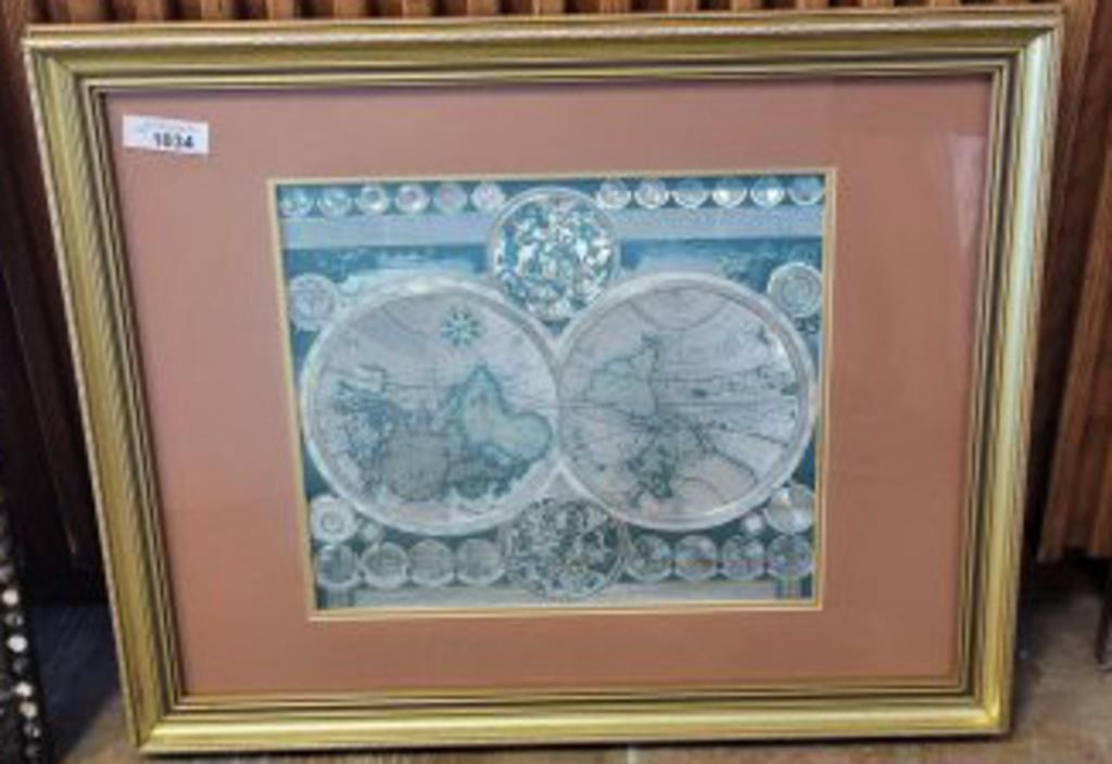 FRAMED AND MATTED MAP SCENE