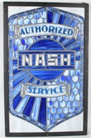 NASH AUTHORIZED SERVICE STAINED GLASS WINDOW