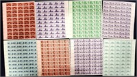 8 FULL SHEETS OF US 3 CENT POSTAGE STAMPS
