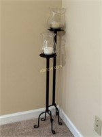 Pair Metal Candle Stands, Measures: 44" and 36"