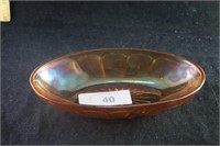 Marigold Carnival Glass Relish Dish