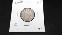 1883 LIBERTY NICKLE WITH CENTS VF
