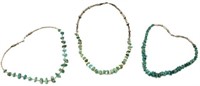 3 Silver & Turquoise American Indian Necklaces.