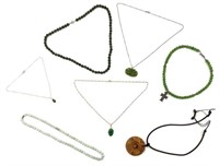 Lot of 7 Necklaces with Jade.