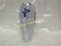 1960s japan lustre ware pottery vase w/butterfly