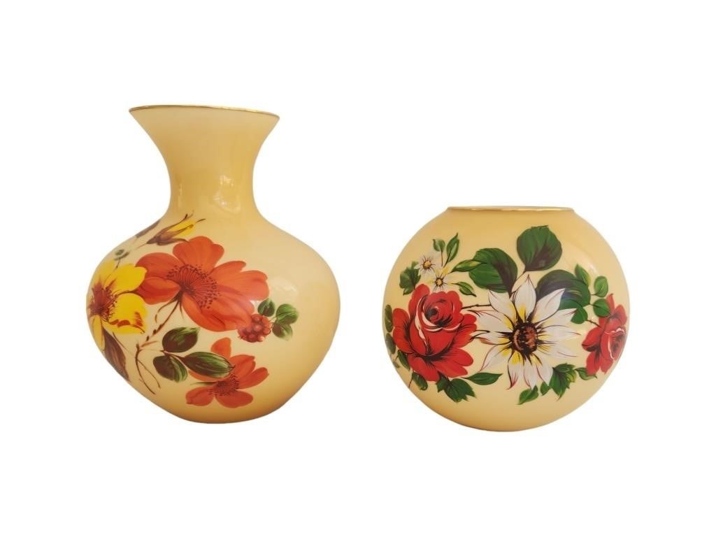 Tuscany Hand Painted Art Glass Vase