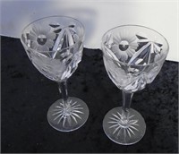 Pair 5" Etched Swedish Crystal Cordials