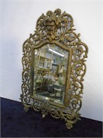 15" Brass Figural Bacchus Wall Mirror