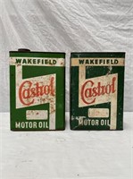 Wakefield Castrol gallon oil tins