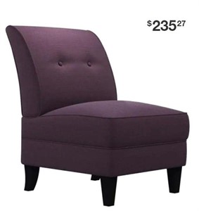 Purple Linen-Like Fabric Slipper Chair