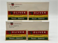 4 Oliver Dealer Stickers and 2 Oliver Envelopes