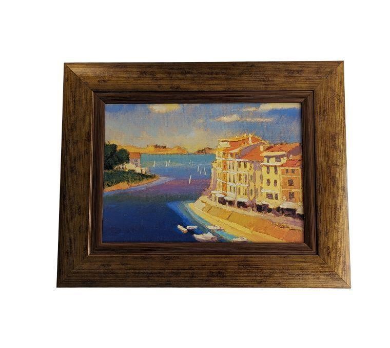 Vintage Seaside Oil Painting