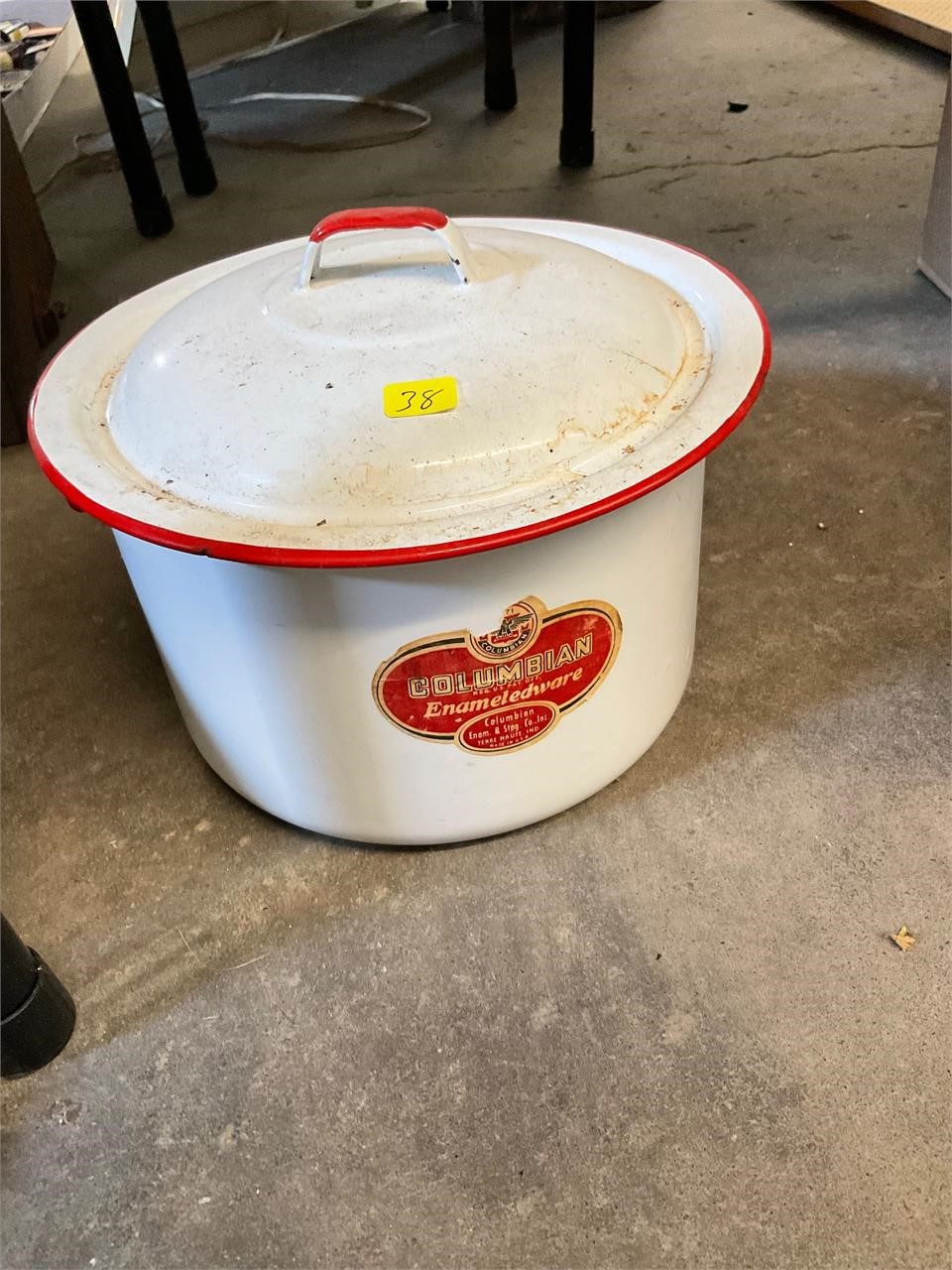 Vintage Columbia Enamel Bucket