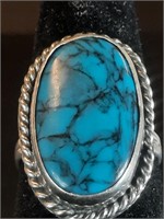 STERLING TURQUOISE 13MM x 22MM RING