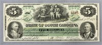 1872 State South Carolina 5 dollar note, Billet