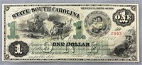 1872 State South Carolina 1 dollar note, Billet
