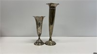 (2) Sterling marked vases, (1) 9’’ tall weighing