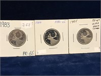 1983, 84, 85 Can Quarters  Unc. SP65