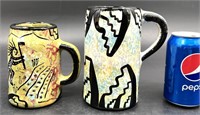 2 Vintage Native American Style Mugs Apache, NM
