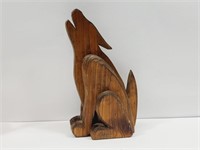 Howling Wolf Wooden Art Signed Piece