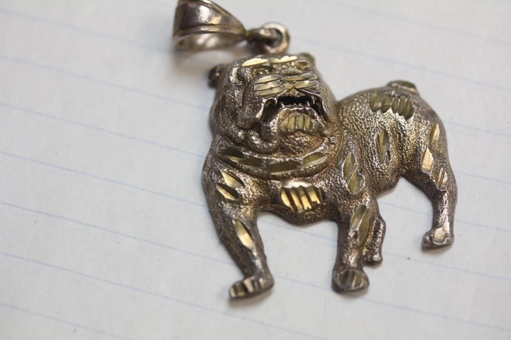 Marked 925 Sterling Bulldog Pendant