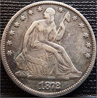 1872 Seated Liberty Silver Half Dollar - Coin
