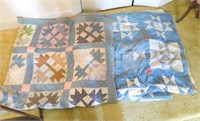 (2) hand stitched patchwork quilts