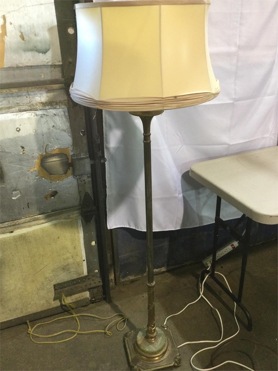 Antique Floor Lamp, Cracked Glass