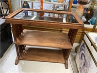 Glass Top End Lamp Dresser Table