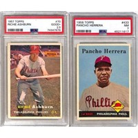 (3) Graded 1957-1959 Topps Baseball Hof/stars