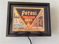 Potosi Malt Beer Electric Lighted Sign in Brown Ca
