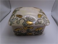 antique 6" FRANCE Limoges? Handpainted Powder Box