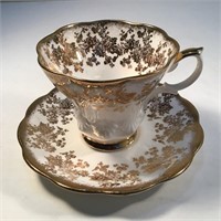 ROYAL ALBERT GILT TEACUP & SAUCER