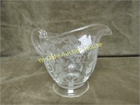 Fostoria Glass Clear Floral Etched Creamer
