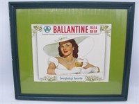 VINTAGE BALLANTINE ALE & BEER PAPER SIGN