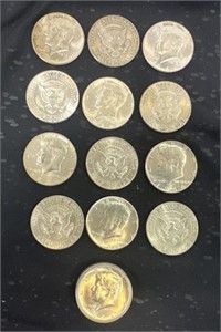 13 Kennedy Half Dollars (90% silver)