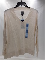 Gap Lightweight V-neck biege sweater size large