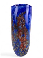 Lg Murano Style Millefiori Glass Vase