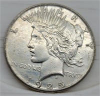 1925-P Peace Silver Dollar - AU