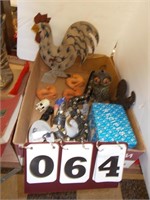 Box of Chicken Collectibles, Etc.